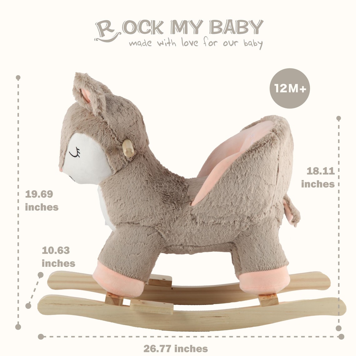 Rocking Horse Deer With Chair, Baby Rocker With Sweet Music, Animal ...
