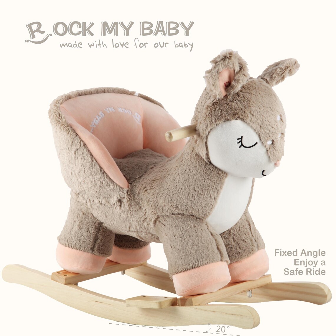 Rocking Horse Deer With Chair, Baby Rocker With Sweet Music, Animal ...