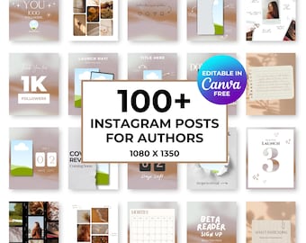 Author Instagram Post Templates: Bookstagram Canva IG Bundle (Digital Download)