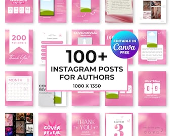 Bookstagram Canva Templates: Author Instagram Posts (Digital Download)
