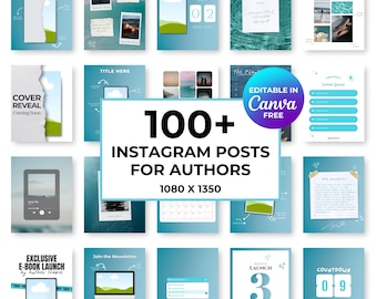 Author Instagram Post Templates: Bookstagram Canva Bundle (Digital Download)