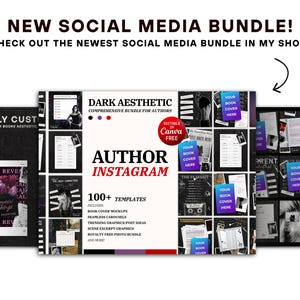 Author Instagram Post Templates: Bookstagram Social Media Kit (Canva Editable Digital Download) image 4