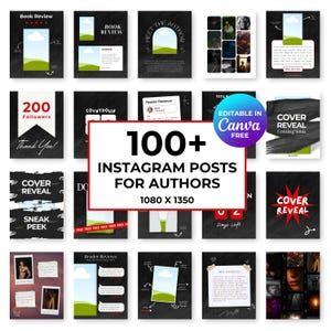 Author Instagram Post Templates: Bookstagram Social Media Kit (Canva Editable Digital Download