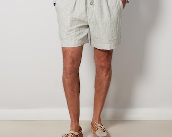 Pinstripe Men's Linen Shorts