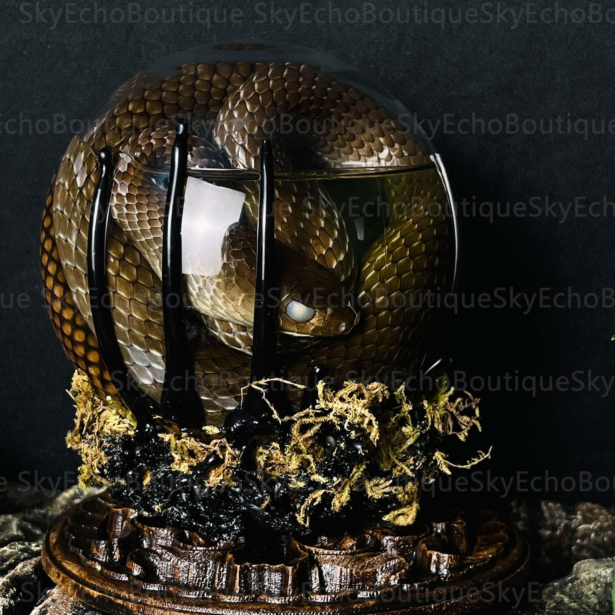 Real Snake Wet Specimen, Serpent Ethical Taxidermy, Green Stuffed Snake, Real Animal Wet Specimen, Decoration, Gift For Him