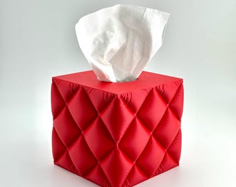 Funda para caja de pañuelos impresa en 3D / Dispensador cuadrado inflable / Decoración moderna para el baño / Regalo único para el hogar