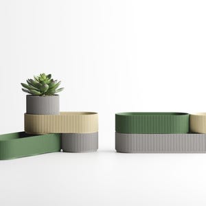 Organizador de escritorio modular apilable: almacenamiento minimalista para oficina para bolígrafos, accesorios, objetos pequeños y bandeja para macetas.