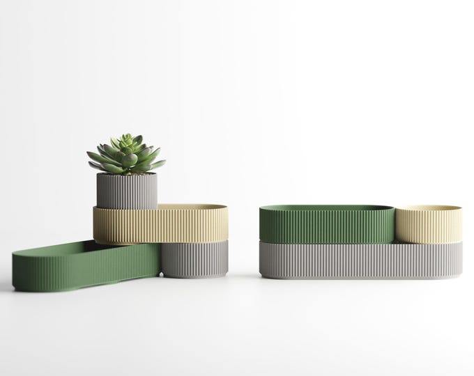 Stackable Modular Desk Organizer – Minimalist Office Storage for Pens | Accessories | Small Items | Planter Tray