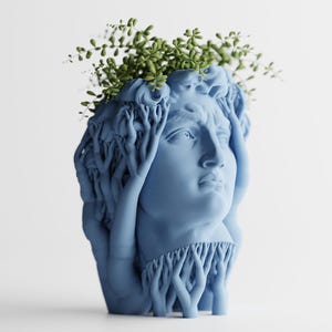 Davilo – Organic David-Style 3D Printed Planter | Modern Indoor Pot with Sculptural Art Look
