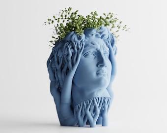 Davilo – Organic David-Style 3D Printed Planter | Modern Indoor Pot with Sculptural Art Look