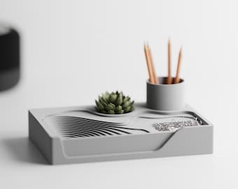Modern Desk Organizer with Multi-Slot Insert | Gift For Him | Office & Home Work and Study Organizer