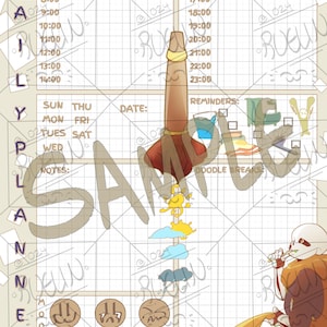 Undertale AU Ink Sans Digital Daily Planner (ALSO Printable 8.5" x 11" Letter Size)