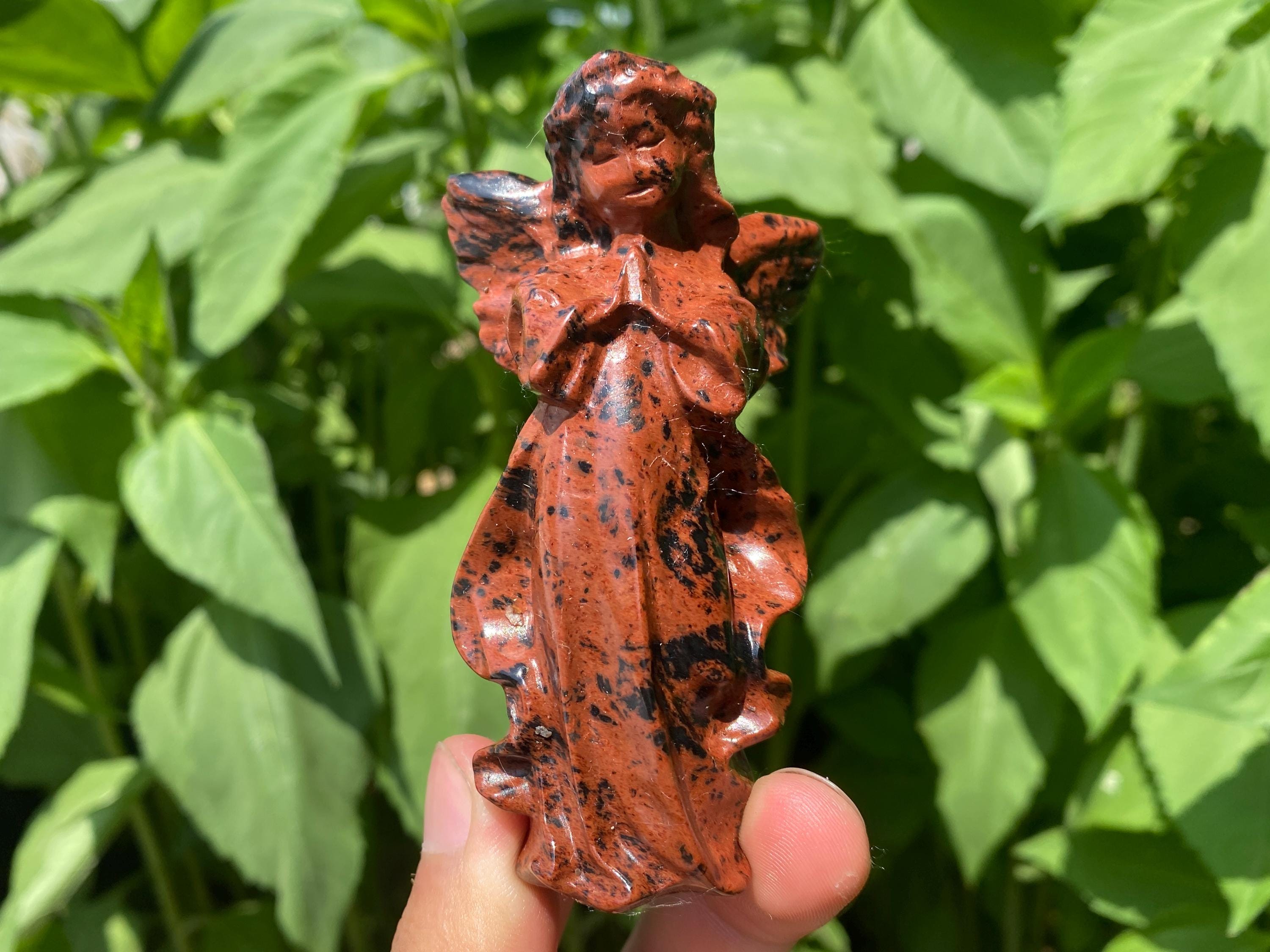 4" Natural Red obsidian crystal,quartz Crystal,Crystal Angel,Red obsidian crystal Angel specimen,Home Decoration 1pc