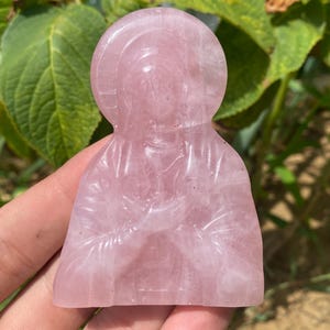 3.1&quot; Natural Rose crystal,quartz Crystal,Crystal Virgin Mary,Rose crystal Virgin Mary specimen,Home Decoration 1pc