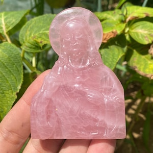 3.1&quot; Natural Rose crystal,quartz Crystal,Crystal Jesus,Rose crystal Jesus specimen,Home Decoration 1pc