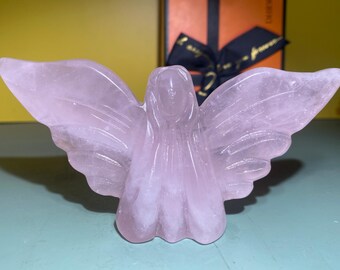5.1&#39;&#39;+ Natural Pink Rose quartz,quartz Crystal,Crystal Angel,Angel specimen,Home Decoration Gifts 1pc