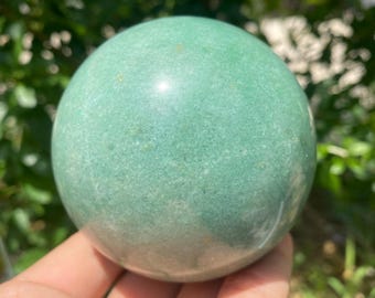 Esfera de cristal de aventurina natural: espécimen de cuarzo tallado, decoración del hogar