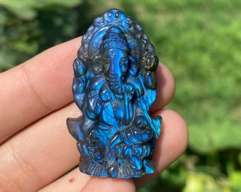 Labradorit Ganesha Schädel: Natürliche Kristall schnitzen, Wohnkultur