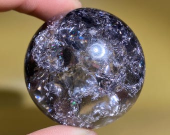 1.9&#39;&#39;+ Magical Smokey Aura Crackle Sphere,quartz Crystal,Crystal Ball,Crystal Glass Ball,Home Decoration Gifts 1pc