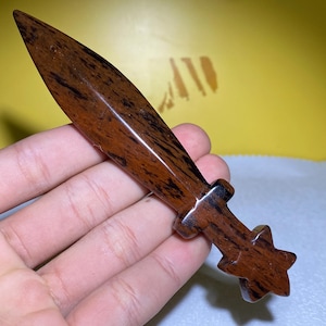 5.1&quot; Natural Red obsidian crystal,quartz Crystal,Crystal Knife,Red obsidian Knife specimen,Home Decoration 1pc