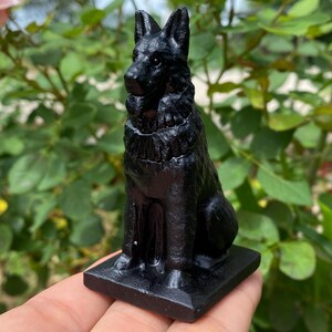 3.1&#39;&#39;+ Natural Obsidian crystal,quartz Crystal,Crystal dog,Obsidian dog specimen,Home Decoration Gifts 1pc