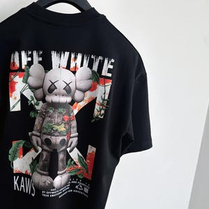 Off White White T-shirt with Jungle Monster Print on Heart&Back Size S