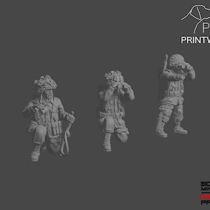 WW2 US Airborne - Observer Set - 28mm - 1/56 scale - Bolt Action - Chain of Command - Wargaming Miniatures - Resin Print - Unpainted