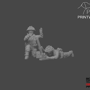 WW2 United Kingdom - Light Mortar Team Set - 28mm - 1/56 scale - Bolt Action - Chain of Command - Wargaming Miniatures-Resin Print-Unpainted