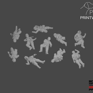 WW2 Germany - Casualties Set - 28mm - 1/56 scale - Bolt Action - Chain of Command - Wargaming Miniatures - Resin Print - Unpainted
