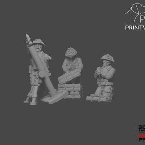 WW2 United Kingdom - Heavy Mortar Team Set - 28mm - 1/56 scale - Bolt Action - Chain of Command - Wargaming Miniatures-Resin Print-Unpainted