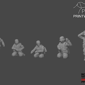 WW2 Germany - Medic Set - 28mm - 1/56 scale - Bolt Action - Chain of Command - Wargaming Miniatures - Resin Print - Unpainted