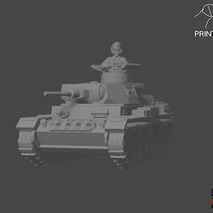 WW2 Germany - Panzer III Set - 28mm - 1/56 scale - Bolt Action - Chain of Command - Wargaming Miniatures - Resin Print - Unpainted