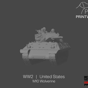 WW2 アメリカ - M10 ウルヴァリン セット - 28 mm - 1/56 スケール - ボルトアクション - チェーン・オブ・コマンド - ウォーゲーミング ミニチュア - レジンプリント - 未塗装