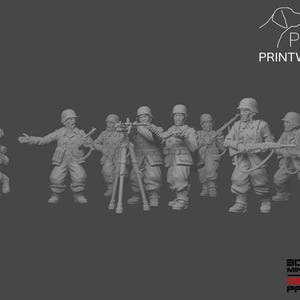 WW2 Germany - Mid/Late War Infantry Squad A - 28mm - 1/56 scale - Bolt Action - Chain of Command - Wargaming - Resin Print - Unpainted