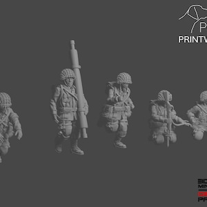 WW2 US Airborne - Medic Set - 28mm - 1/56 scale - Bolt Action - Chain of Command - Wargaming Miniatures - Resin Print - Unpainted