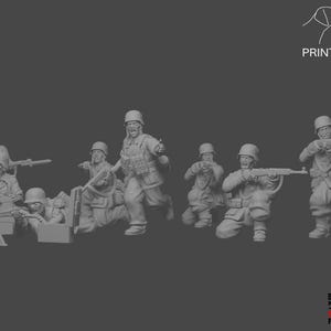 WW2 Germany - Mid/Late War Infantry Squad B - 28mm - 1/56 scale - Bolt Action - Chain of Command - Wargaming - Resin Print - Unpainted