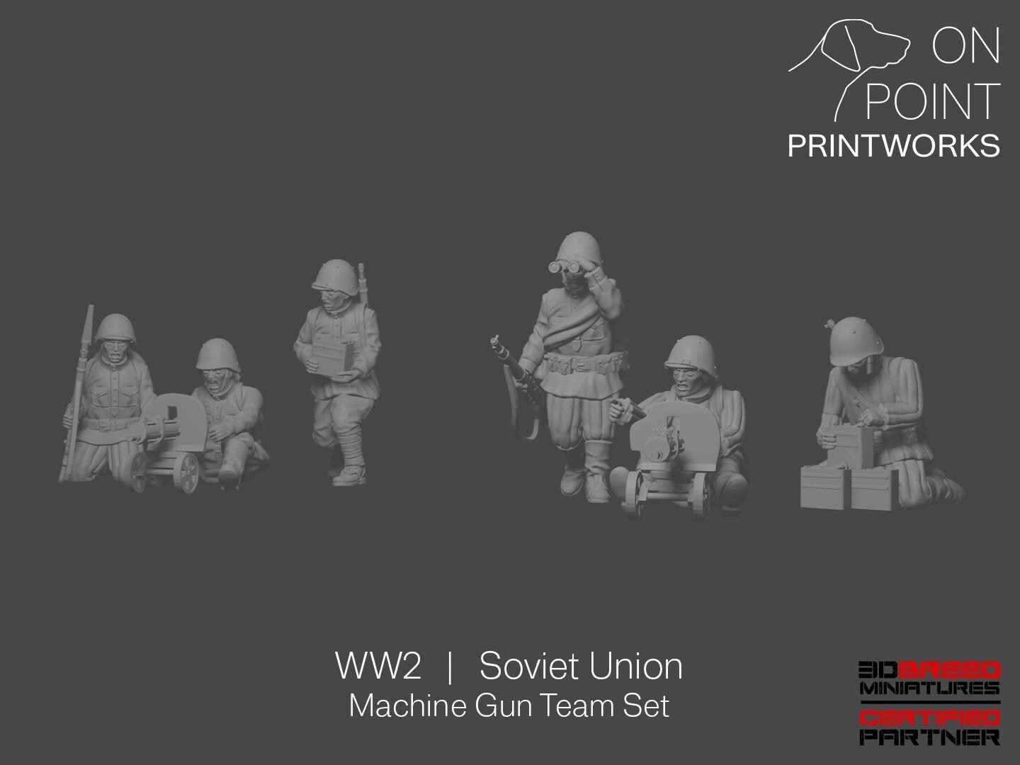 Soviet Union Machine WW2 Soviet Union - Machine Gun Team Set - 28mm - 1/56 Scale - Bolt ...