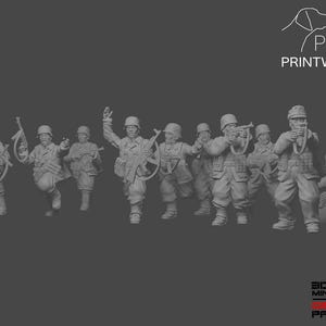 WW2 Germany - SMG/Assault Set - 28mm - 1/56 scale - Bolt Action - Chain of Command - Wargaming Miniatures - Resin Print - Unpainted