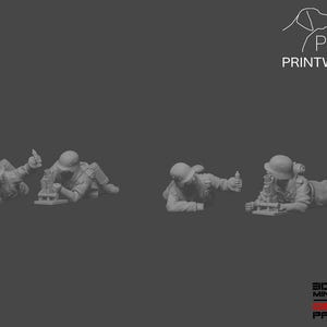 WW2 Germany - Light Mortar Team Set - 28mm - 1/56 scale - Bolt Action - Chain of Command - Wargaming Miniatures - Resin Print - Unpainted