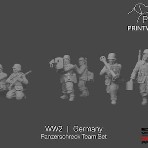 WW2 Germany - Panzerschreck Team Set - 28mm - 1/56 scale - Bolt Action - Chain of Command - Wargaming Miniatures - Resin Print - Unpainted