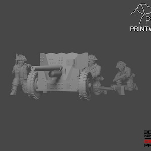 WW2 United Kingdom - QF 6-Pounder Set - 28mm - 1/56 scale - Bolt Action - Chain of Command - Wargaming Miniatures - Resin Print - Unpainted