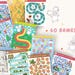May include: A set of 60 printable board games for kids. The games feature colorful illustrations of animals, a bus, a deer, a doctor bear, a kid, a prince, a princess, and a Santa Claus. The games are designed to help children learn and have fun.