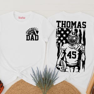Custom Name and Number Football Dad Shirt, Football Team TwoSides Shirt, Football Lover, Sports Dad Shirt, Football Season, Football Player