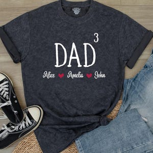Custom Dad Shirt with Kid Names, Father&#39;s Day Gift, New Dad Tshirt, Personalized Dad T-Shirt, Custom Kids Names Shirt, Fathers Day Shirt