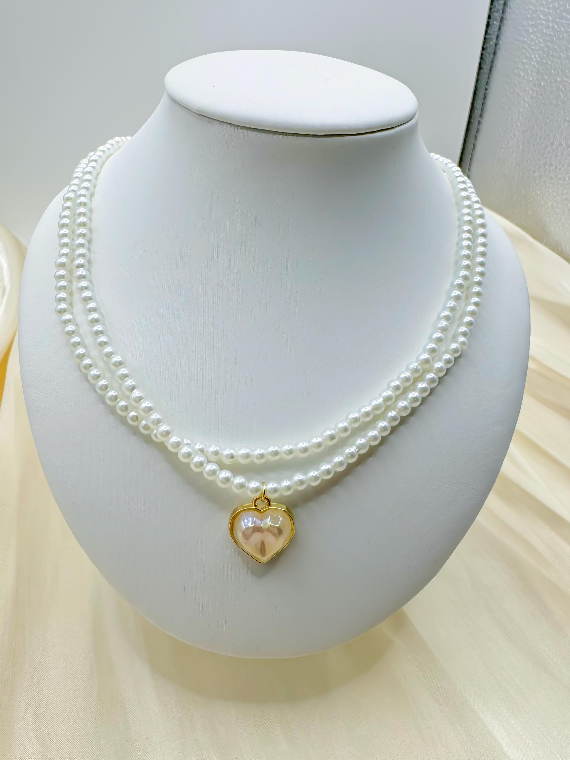 ネックレス・ペンダント VINTAGE HOLLYWOOD Velvet Ribbon Heart Pearl Necklace 4BNY576 ☆VINTAGE HOLLYWOOD☆人気☆パール☆Catch Love Pearl Necklace