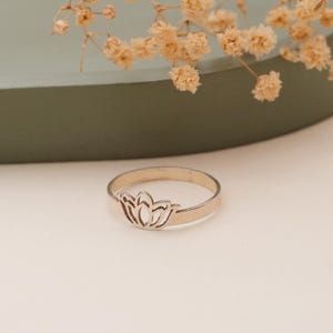 Silver Lotus Flower Ring for Her Dainty Lotus Ring Gold Filled Flower Lotus Ring Rose Lotus Ring Minimalist Ring for Her Gift for Her