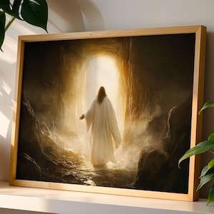 Resurrected Jesus Christ Printable Art - Easter Christian Wall Decor - Resurrection Painting