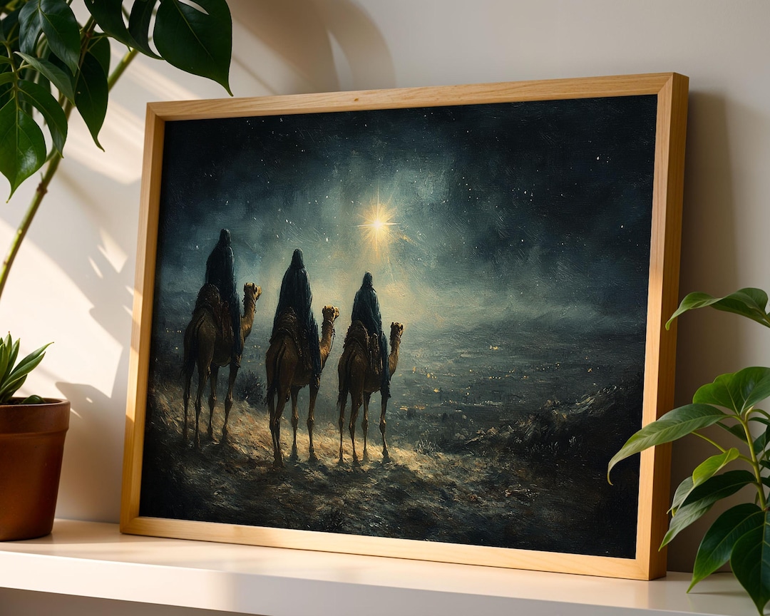 Three Wise Men Nativity Scene Wall Art - Christian Christmas Decoration ...