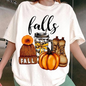 Retro Fall Basics Png, Retro Fall Pumpkin Bow Png, Fall Coquette Bow PNG, Fall Shirt Png, Autumn Girly Png, Girl Autumn Sublimation Design