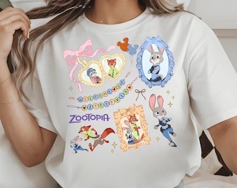 Coquette Bow Zootopia Png, Judy Hopps Png, Nik Wilde Png, Retro Zootropolis Disni Png, Design Family Trip T-Shirt 2025